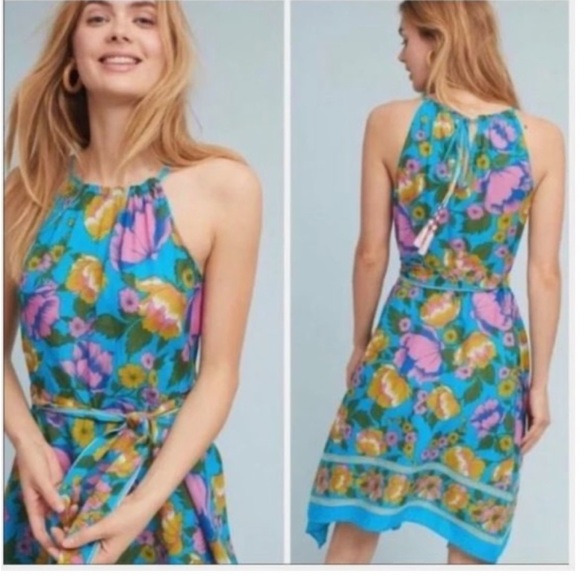 Lilka Anthropologie Dinah halter handkerchief dress small NWOT - Picture 1 of 5